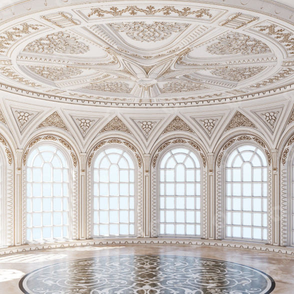 Edificio Ornamented Dome Seamless Wall Modelo 3D