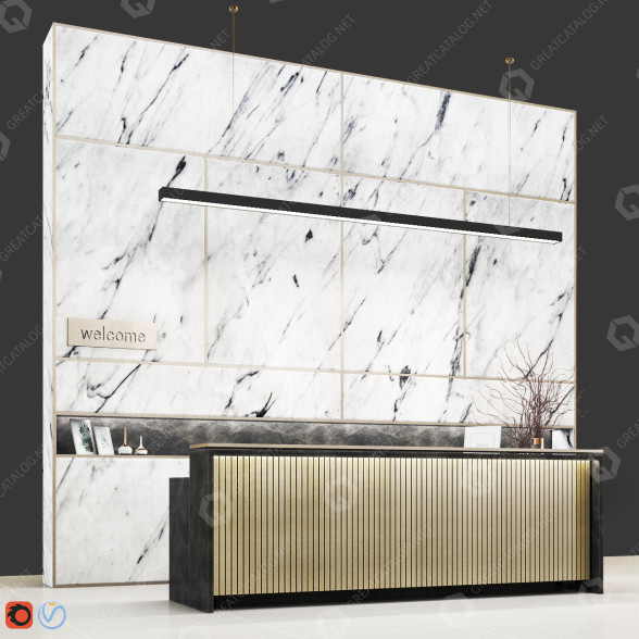 Офис Reception  Lobby 06 3D модель