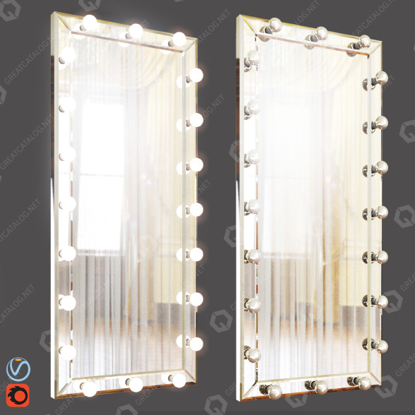 Дзеркало With Lamps 3D модель