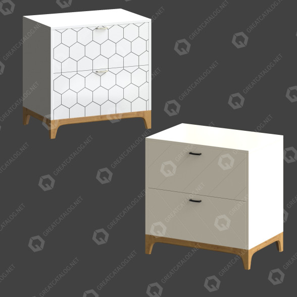 Mesita de noche Como Furniture Modelo 3D