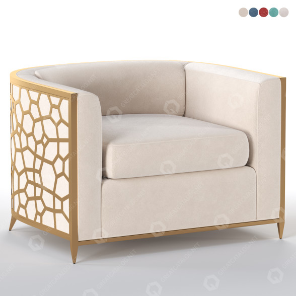 Fauteuil Caracole Golden Curved modèle 3D