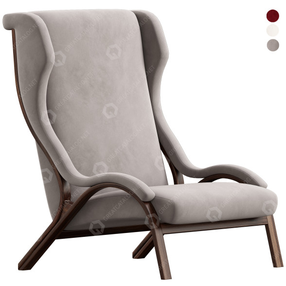 Sessel Poltrona Frau Italian Cavour in Petrol Fabric 3D-Modell