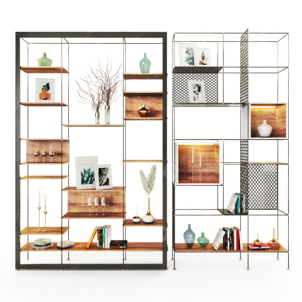 Gestell und Dekor Shelving 3D-Modell