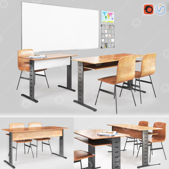 Espace de travail et décoration Classroom modèle 3D