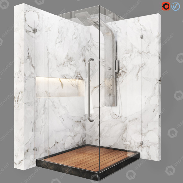 Душові кабіна та панель Vantory Bathroom 02 Jieterui 3D модель
