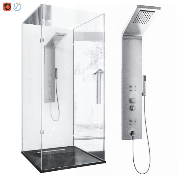 Душові кабіна та панель Vantory Bathroom 01 Jieterui 3D модель