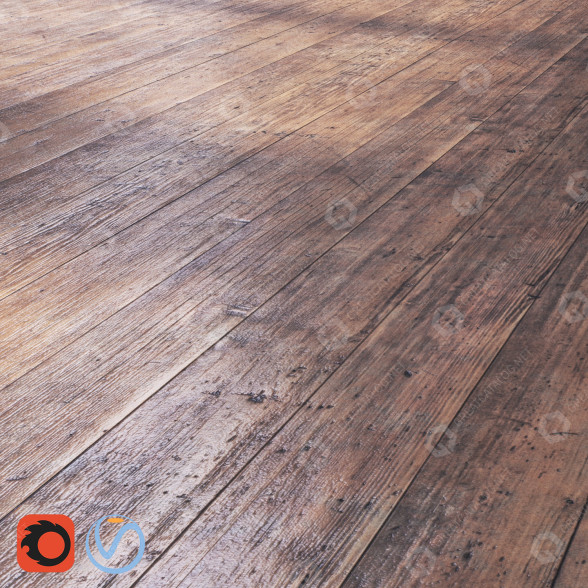 Bodenplatte Wood Natural Dark 3D-Modell