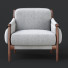 Крісло Poltrona Frau Times Lounge Fabric - Sohib3d