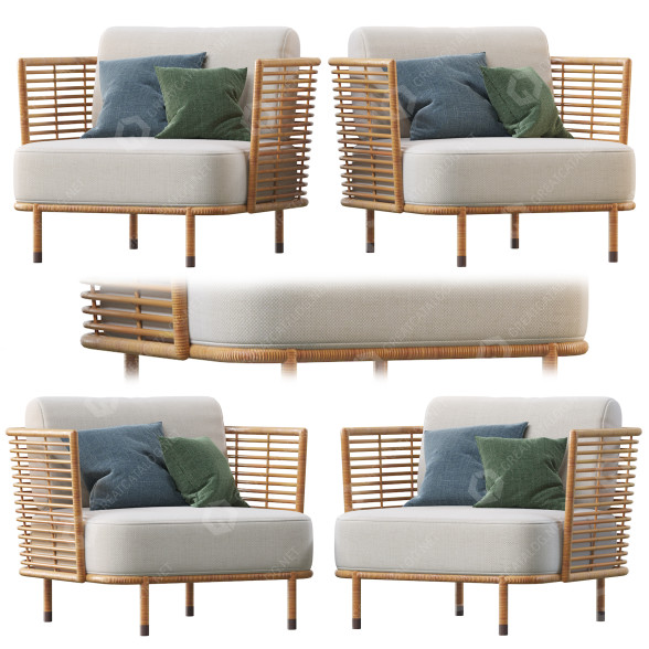 Sessel Cane-line Sense Seater 3D-Modell
