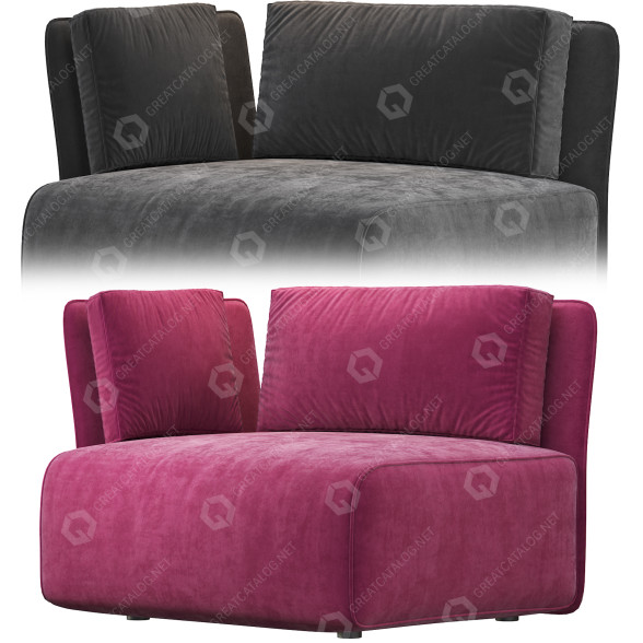 Armchair Novamobili Smuk 3D model