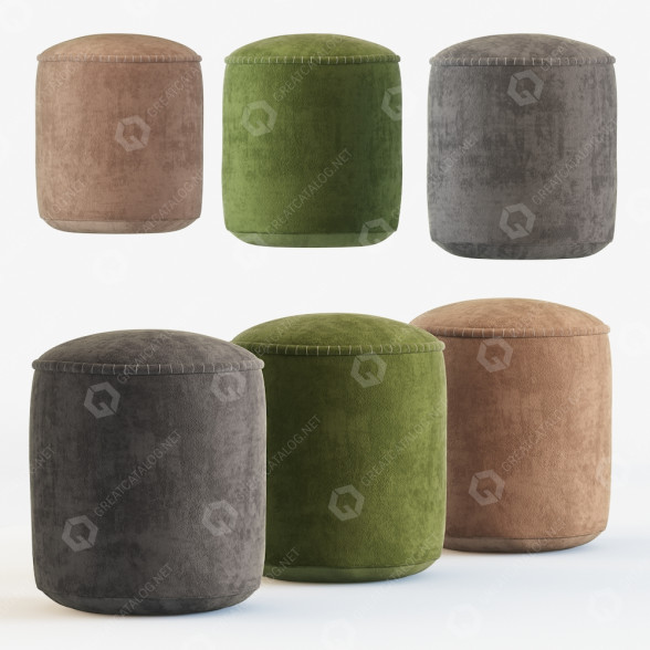 Puf Turquoise Cotton Modelo 3D
