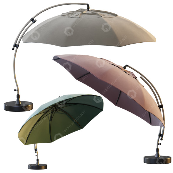 Regenschirm Parasol Easy Sun Sun Garden Cantilever XL375 Round without Flaps 3D-Modell