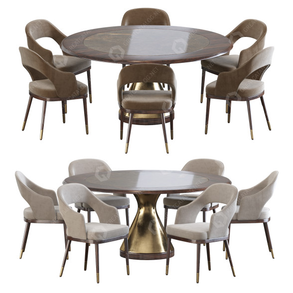 Tisch und Stühle Tonin Casa Dolly and Stainless Steel 3D-Modell