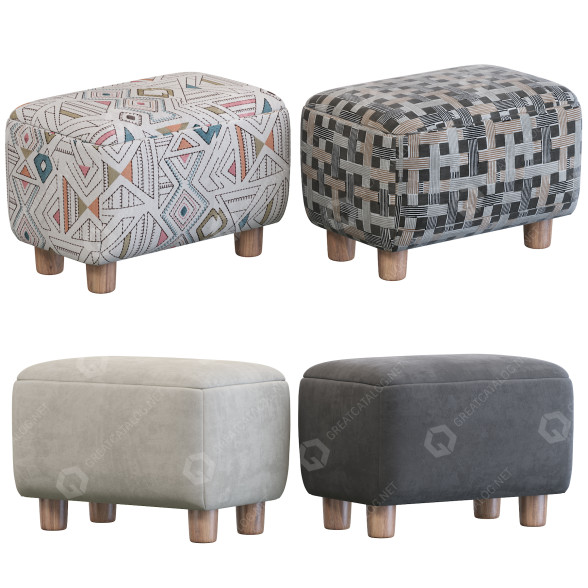 Пуф West Elm Teddy Club 3D модель