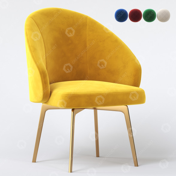Chair Interlude Home Cynthia Chenille 3D model