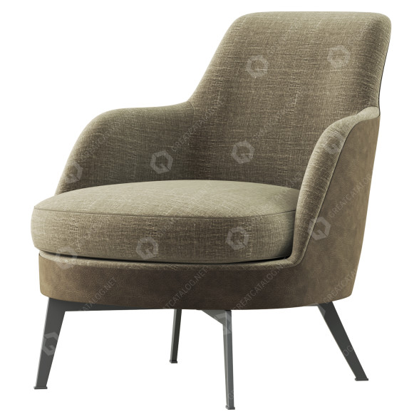 Fauteuil Flexform Guscio Soft modèle 3D
