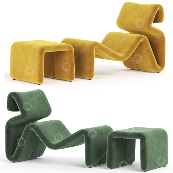 Sessel und Ottomane Artilleriet Etcetera 3D-Modell