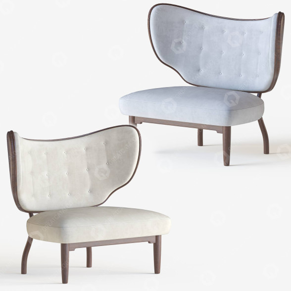 Armchair Phillips By Vilhelm Lauritzen 3D model