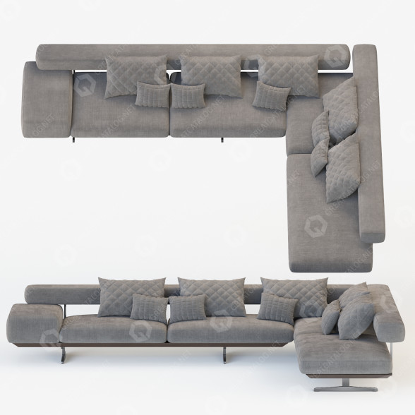 Canapé Flexform Wing COD 20653 modèle 3D