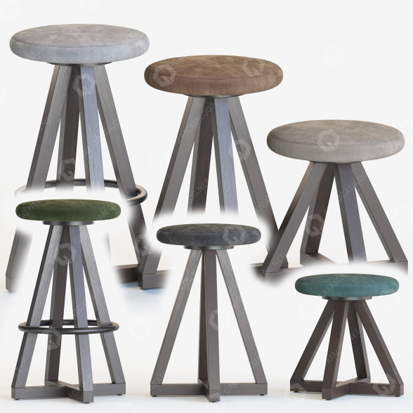 Hocker und Barhocker Artless X Stools by Alejandro Artigas 3D-Modell