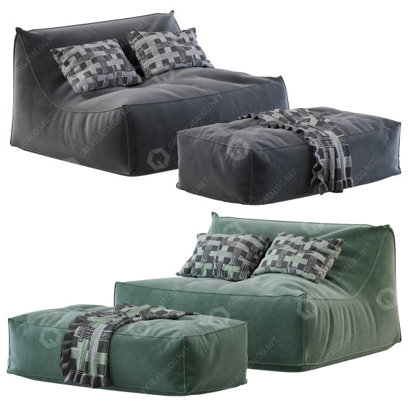 Tasche Stuhl und Ottomane Verzelloni Zoe Lounge 3D-Modell