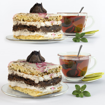 Солодощі  Tea with Cake 3D модель