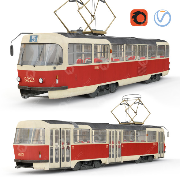 Straßenbahn Tatra T3 3D-Modell