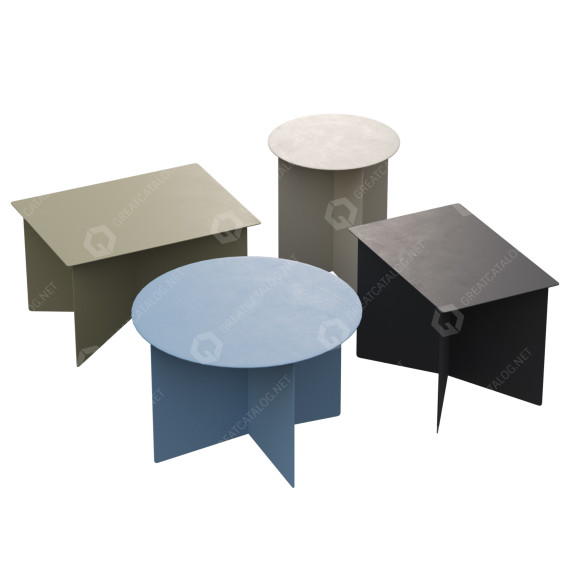 Stoliki kawowe HK Living Metal Side model 3D