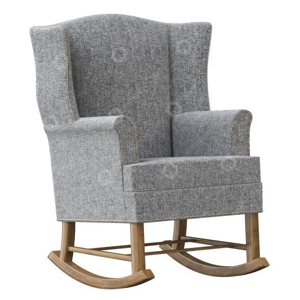 Кресло-качалка Thatcher Rocker Grey Leather 3D модель