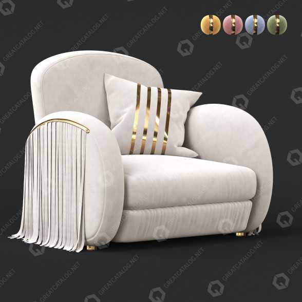 Fotel Versace Via Gesu model 3D