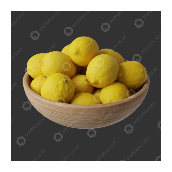 Фрукти Bowl Lemons 3D модель