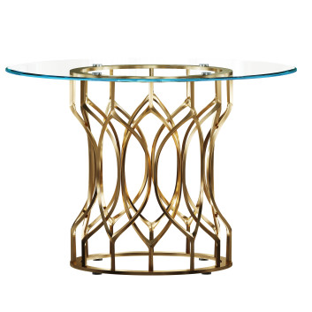 Стіл iNSPIRE Q Champagne Base Glass Top Round