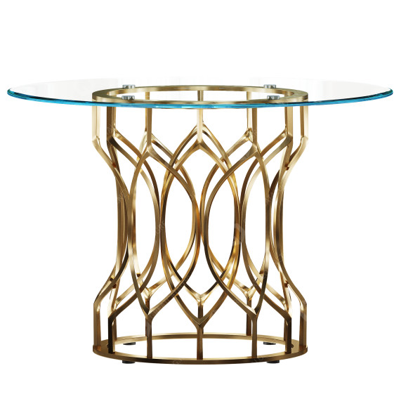 Tabela iNSPIRE Q Champagne Base Glass Top Round model 3D