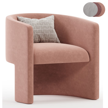 Fauteuil  Martinique in Velvet Modèle 3D
