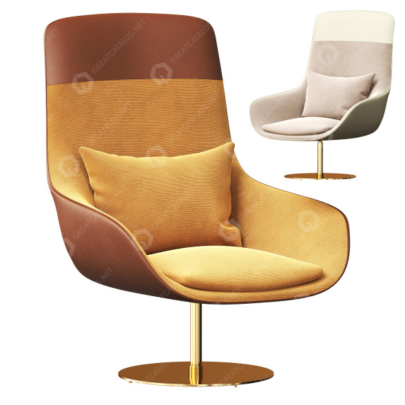 Крісло Actiu Noom Fabric with Armrests 3D модель