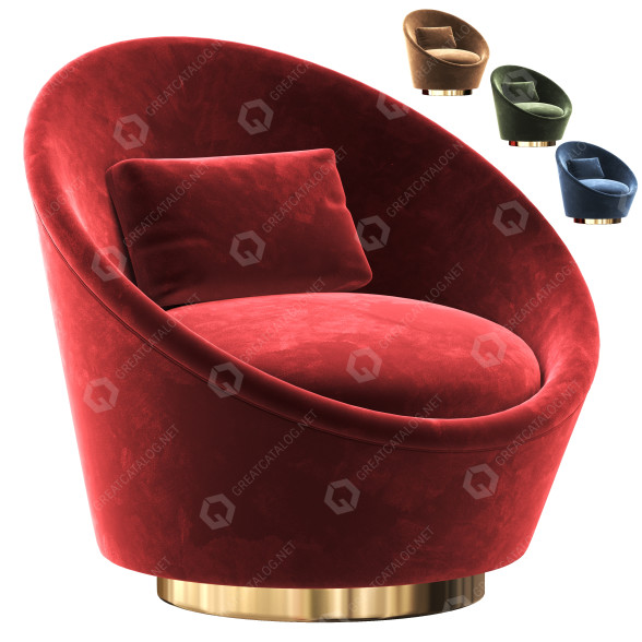 Крісло Hamilton Conte Aggi Fabric 3D модель