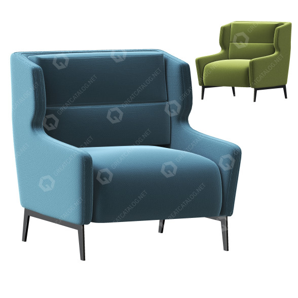 Fotel Dienne Salotti Noel Fabric model 3D