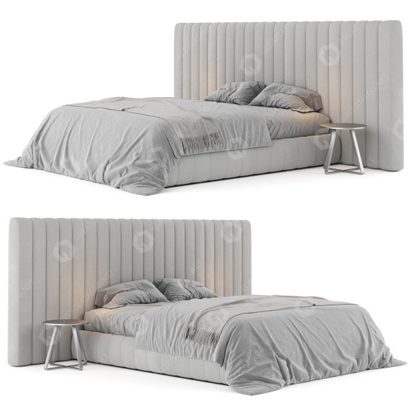 Bed and Bedside Tables Meridiani Tuyo Head 3D model