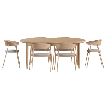 Стіл та стільці  Danish Design Store Dining Set 3D модель