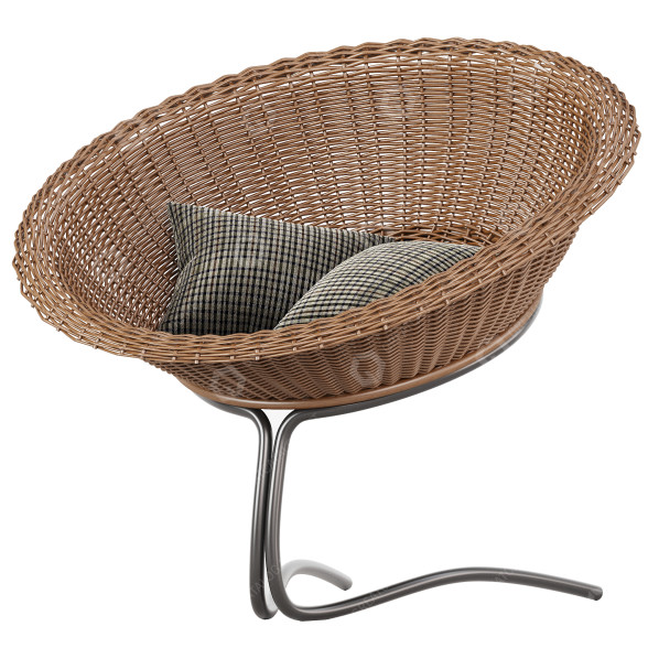 Armchair Rattan Easy by Rohe Noordwolde 3D model