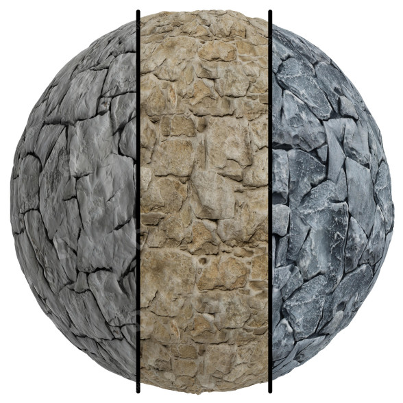 Pierre de parement FB480 Pietra Naturale 3MAT PBR Seamless modèle 3D
