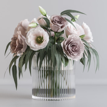 Bukiet  Pink Flower Model 3D