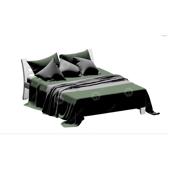 Bett Alba Scandi Style 3D-Modell