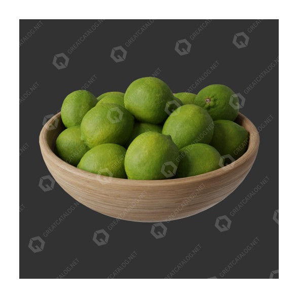 Фрукти Bowl Limes 3D модель