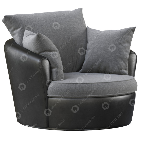 Крісло Marrakesh Fabric Faux Snakeskin Swivel 3D модель