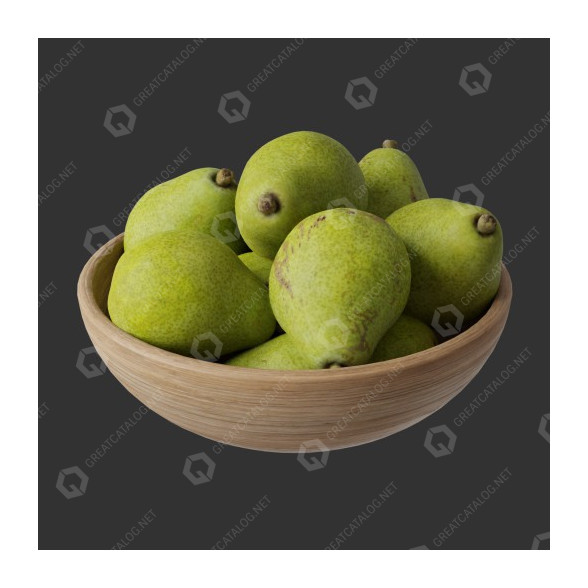 Фрукты Bowl Pears 3D модель