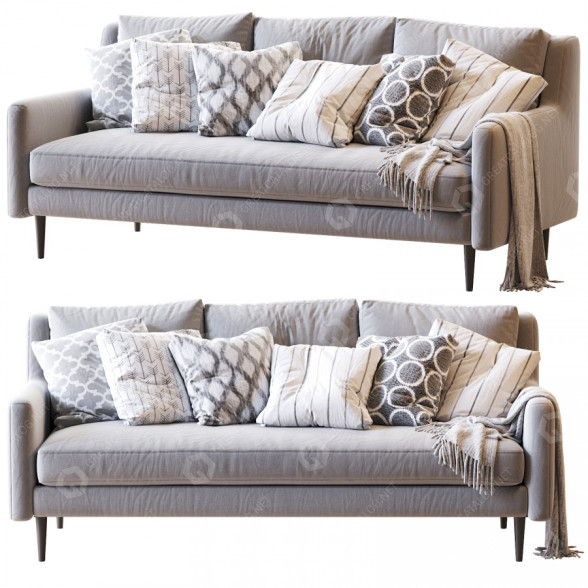 Sofa Crosby Mid-Century 03 3D-Modell