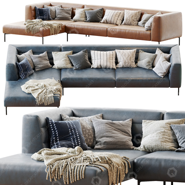 Sofa Zanotta Botero Leather 3D model