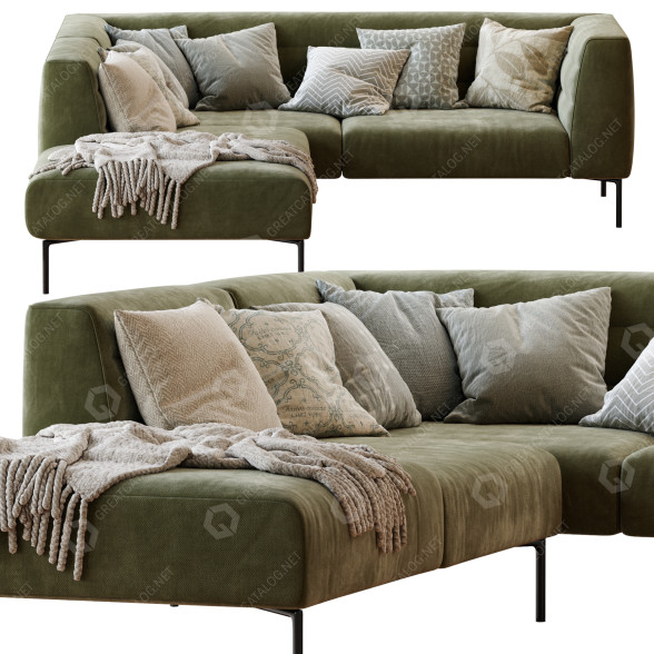 Sofa Zanotta Botero Green 3D model