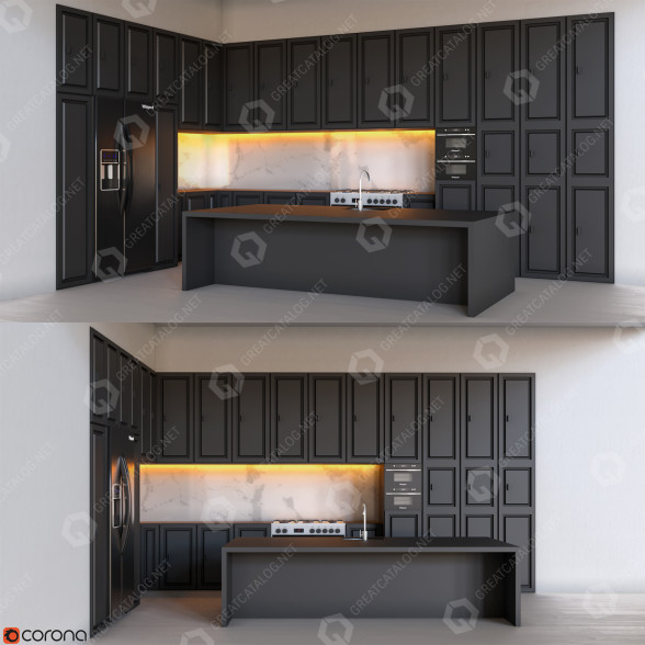 Cuisine Black Matte modèle 3D
